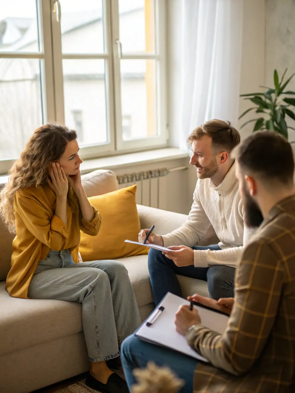 A one-on-one coaching session in a relaxed setting, highlighting ThriveBrit's personalized approach.